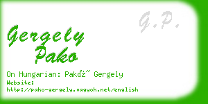 gergely pako business card